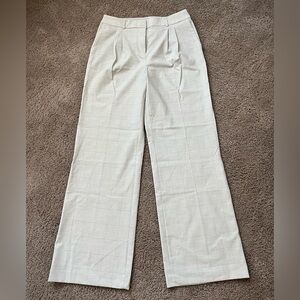 Calvin Klein Light Gray Plaid Wide-Leg Women's Trousers
